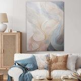 Gold And Grey Line Art In Motion II - Abstract Canvas Wall Art