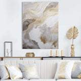 Gold And Grey Abstracted Line Artistry V - Abstract Canvas Wall Art