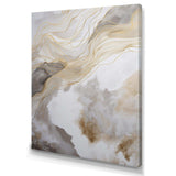 Gold And Grey Abstracted Line Artistry V - Abstract Canvas Wall Art