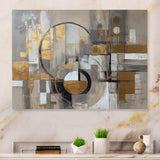 Gold And Grey Radical Simplicity I - Abstract Canvas Wall Art