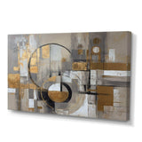 Gold And Grey Radical Simplicity I - Abstract Canvas Wall Art