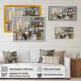 Gold And Grey Radical Simplicity I - Abstract Canvas Wall Art