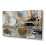 Gold And Grey Radical Simplicity II - Abstract Canvas Wall Art