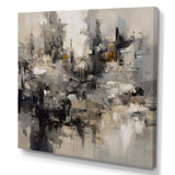 Grey Black Inner Worlds Of Marble I - Abstract Canvas Wall Art