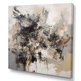 Grey Black Inner Worlds Of Marble III - Abstract Canvas Wall Art