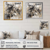 Grey Black Inner Worlds Of Marble III - Abstract Canvas Wall Art