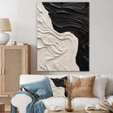 Black White Marbled Dreamscape II - Abstract Canvas Wall Art