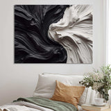 Black White Marbled Dreamscape V - Abstract Canvas Wall Art