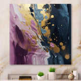 Purple And Blue Movements In Paint III - Abstract Canvas Wall Art