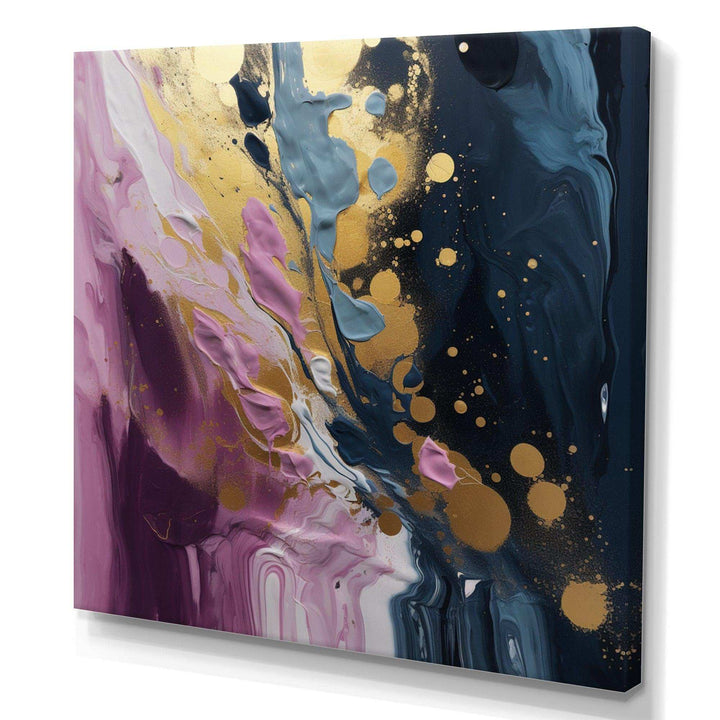 Purple And Blue Movements In Paint III - Abstract Canvas Wall Art