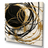 Black And Gold The Art Of Chaos V - Abstract Canvas Wall Art