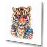Orange Blue Tiger With Sunglasses - Tiger Fashion Wall Decor