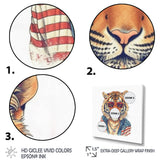 Orange Blue Tiger With Sunglasses - Tiger Fashion Wall Decor