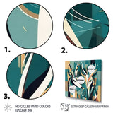 Green Beige Abstract Deer Portrait - Deer Wall Art Prints