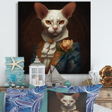 White Fancy Cat - Cat Large Canvas Wall Art