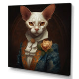 White Fancy Cat - Cat Large Canvas Wall Art