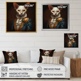 White Fancy Cat - Cat Large Canvas Wall Art