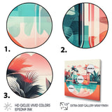 Orange Green Tropical Drinks In Paradise - Flamingo Bedroom Wall Art
