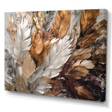 Gold Feather Extravaganza IV - Floral Canvas Wall Art