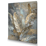 Gold Feather Extravaganza V - Floral Canvas Wall Art