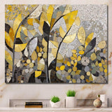 Yellow And Grey Patterns In Artistic Fusion - Geometric Canvas Wall Art