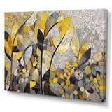 Yellow And Grey Patterns In Artistic Fusion - Geometric Canvas Wall Art