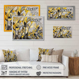 Yellow And Grey Patterns In Artistic Fusion - Geometric Canvas Wall Art