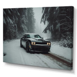 Black And White Dynamic Muscle Car - Cars American Muscle Canvas Wall Art