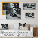 Black And White Dynamic Muscle Car - Cars American Muscle Canvas Wall Art