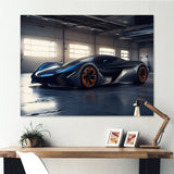 Grey And Orange Rhythms Of Horsepower - Cars American Muscle Canvas Wall Art