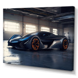 Grey And Orange Rhythms Of Horsepower - Cars American Muscle Canvas Wall Art