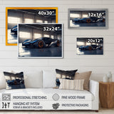 Grey And Orange Rhythms Of Horsepower - Cars American Muscle Canvas Wall Art