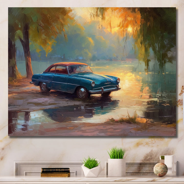 Blue And Yellow Sculpted Speed - Cars American Muscle Canvas Wall Art