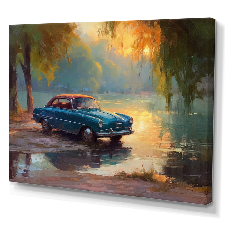 Blue And Yellow Sculpted Speed - Cars American Muscle Canvas Wall Art
