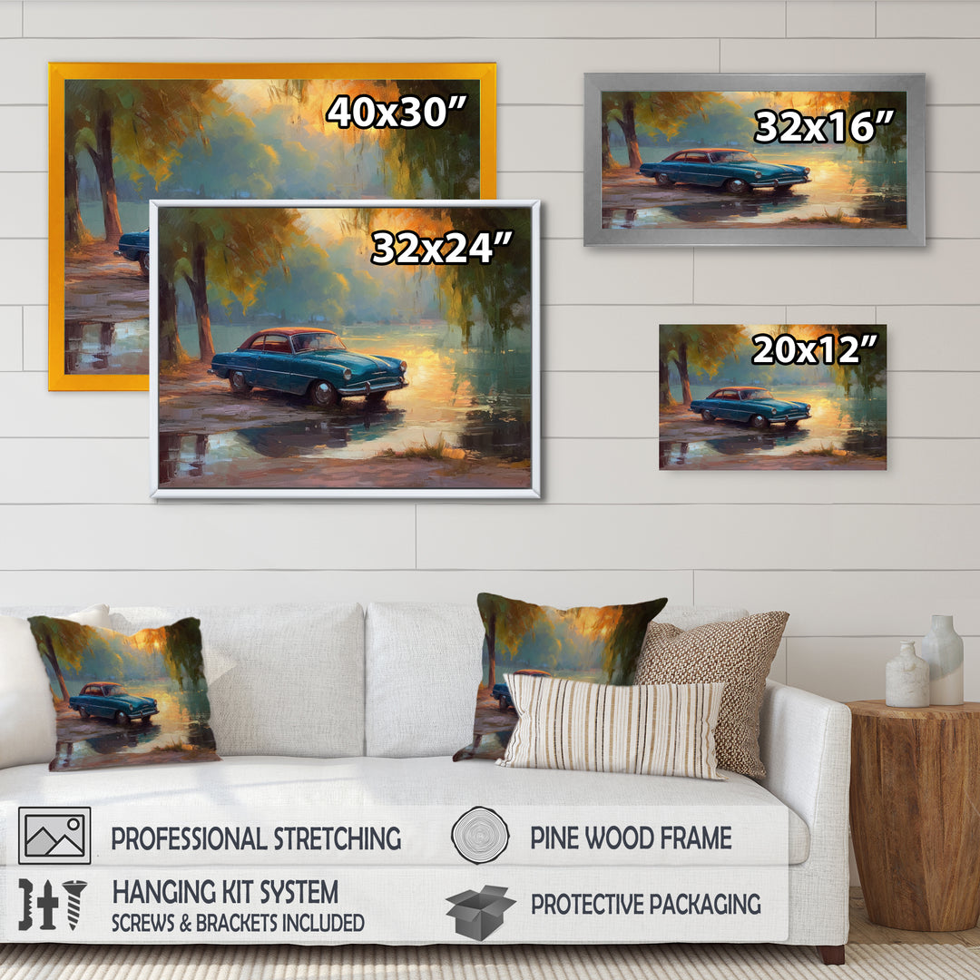 Blue And Yellow Sculpted Speed - Cars American Muscle Canvas Wall Art