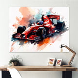 Red And Cream Formula Fury - Cars Race Car Formula 1 Canvas Wall Art