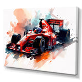 Red And Cream Formula Fury - Cars Race Car Formula 1 Canvas Wall Art