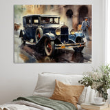 Blue And Brown Iconic Cars - Cars Retro Canvas Wall Art