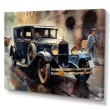 Blue And Brown Iconic Cars - Cars Retro Canvas Wall Art