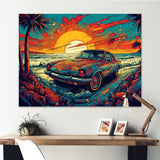 Orange And Blue The Art Of Muscle - Cars American Muscle Canvas Wall Art
