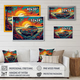 Orange And Blue The Art Of Muscle - Cars American Muscle Canvas Wall Art