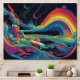 Blue And Orange The Art Of Muscle I - Cars American Muscle Canvas Wall Art