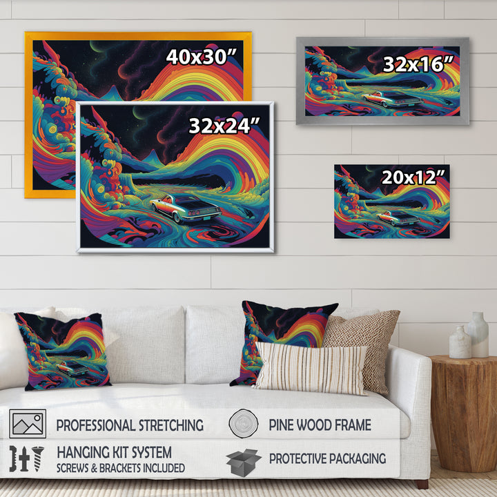 Blue And Orange The Art Of Muscle I - Cars American Muscle Canvas Wall Art