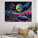 Blue And Purple The Art Of Muscle - Cars American Muscle Canvas Wall Art