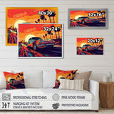 Black And Purple Muscle Car Melodies - Cars Off-Road Canvas Wall Art