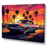 Pink And Black Muscle Car Melodies - Cars Off-Road Canvas Wall Art