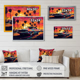 Pink And Black Muscle Car Melodies - Cars Off-Road Canvas Wall Art