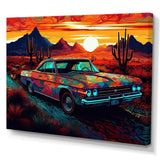 Orange And Yellow Muscle Car Melodies - Cars Off-Road Canvas Wall Art