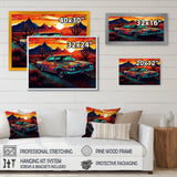Orange And Yellow Muscle Car Melodies - Cars Off-Road Canvas Wall Art