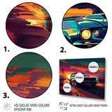 Green And Pink Muscle Car Melodies - Cars Off-Road Canvas Wall Art